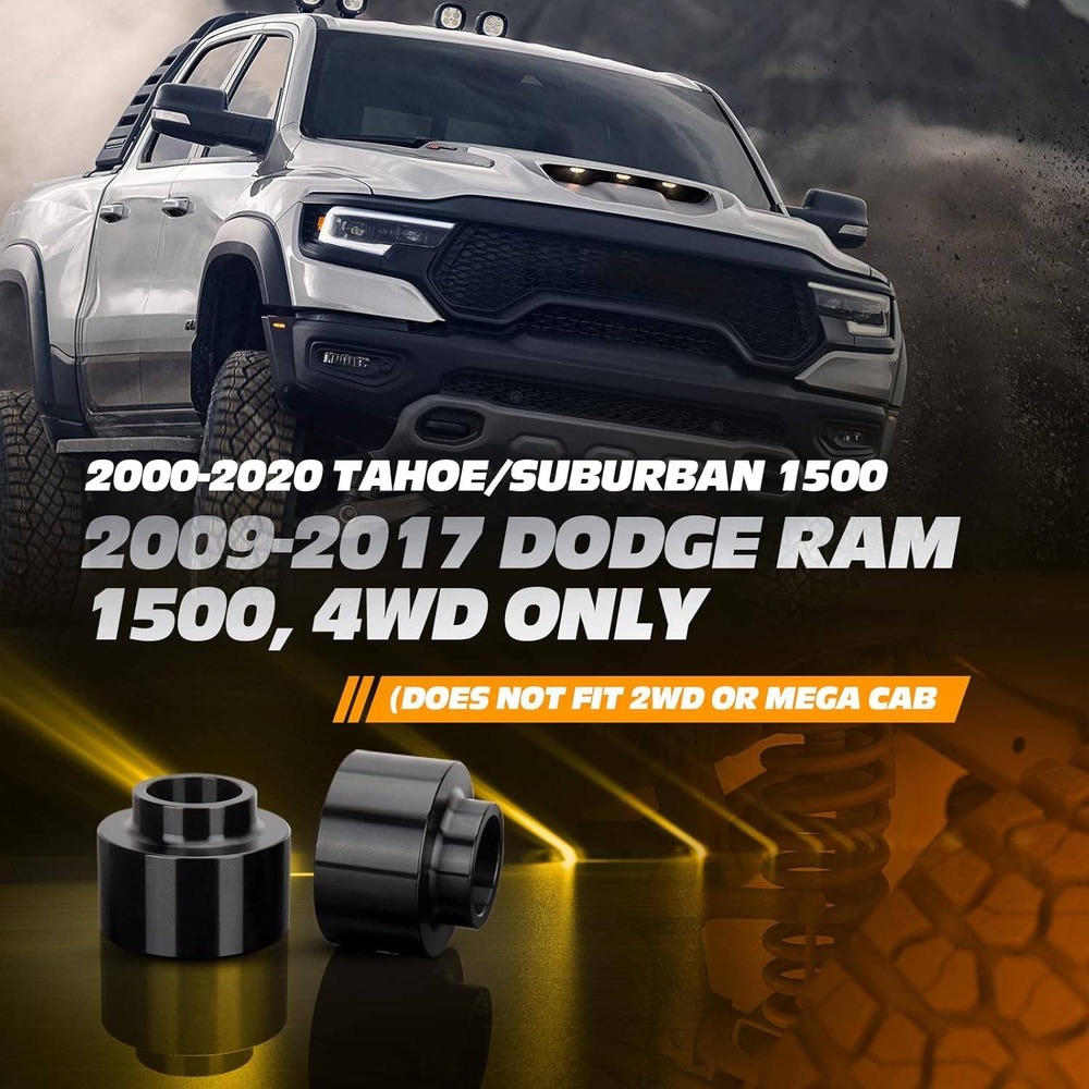 Set of 2 Dynofit 2" Rear Leveling‎ Lift Spacers for 2009-2024 Dodge Ram 1500 4X4 - Picture 7 of 10